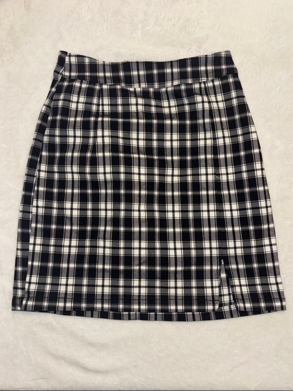 Garage Black & White Plaid Mini Skirt - Timeless Check Pattern